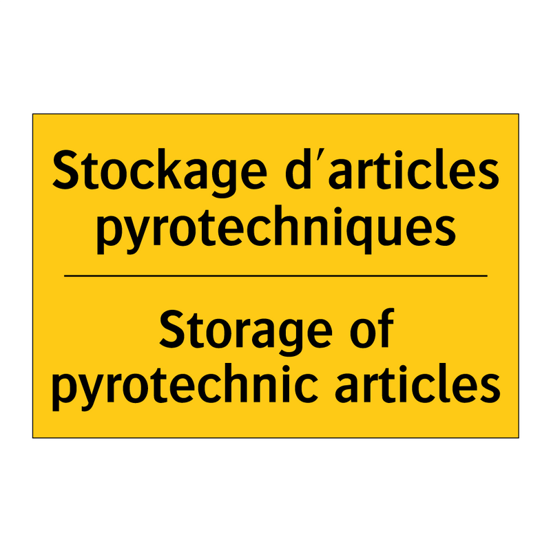 Stockage d'articles pyrotechniques /.../ - Storage of pyrotechnic articles /.../