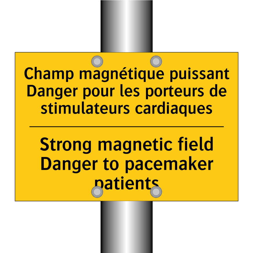 Champ magnétique puissant Danger  /.../ - Strong magnetic field Danger to  /.../