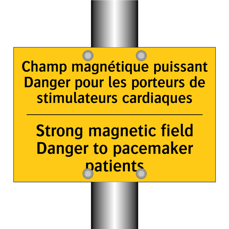 Champ magnétique puissant Danger  /.../ - Strong magnetic field Danger to  /.../