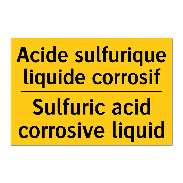 Acide sulfurique liquide corrosif /.../ - Sulfuric acid corrosive liquid
