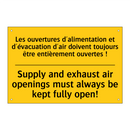 Les ouvertures d'alimentation  /.../ - Supply and exhaust air openings  /.../