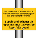 Les ouvertures d'alimentation  /.../ - Supply and exhaust air openings  /.../