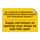Les ouvertures d'alimentation  /.../ - Supply and exhaust air openings  /.../