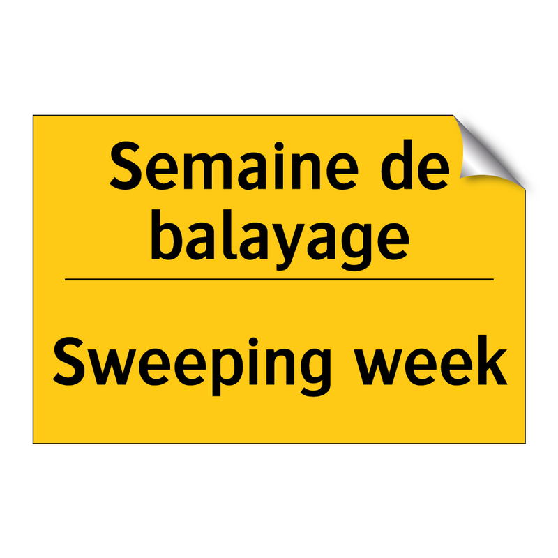 Semaine de balayage - Sweeping week