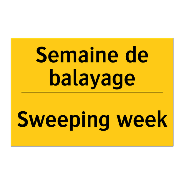 Semaine de balayage - Sweeping week