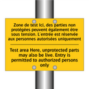Zone de test Ici, des parties  /.../ - Test area Here, unprotected parts  /.../