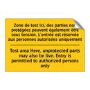 Zone de test Ici, des parties  /.../ - Test area Here, unprotected parts  /.../