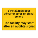 L'installation peut démarrer après  /.../ - The facility may start after an  /.../