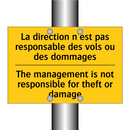 La direction n'est pas responsable  /.../ - The management is not responsible  /.../