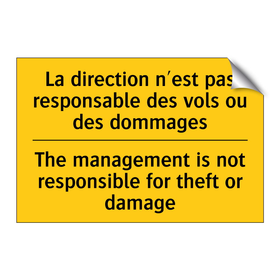 La direction n'est pas responsable  /.../ - The management is not responsible  /.../