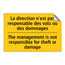 La direction n'est pas responsable  /.../ - The management is not responsible  /.../