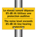 Le niveau sonore dépasse 85 dB  /.../ - The noise level exceeds 85 dB  /.../