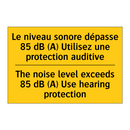 Le niveau sonore dépasse 85 dB  /.../ - The noise level exceeds 85 dB  /.../