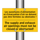 Les ouvertures d'alimentation  /.../ - The supply and exhaust air openings  /.../