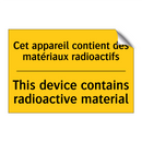 Cet appareil contient des matériaux  /.../ - This device contains radioactive  /.../
