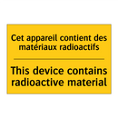 Cet appareil contient des matériaux  /.../ - This device contains radioactive  /.../