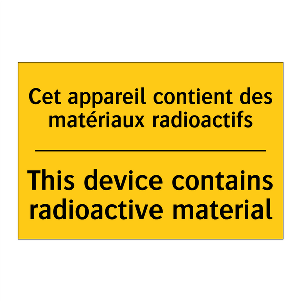 Cet appareil contient des matériaux  /.../ - This device contains radioactive  /.../