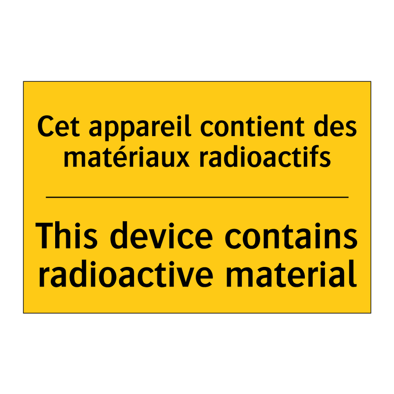 Cet appareil contient des matériaux  /.../ - This device contains radioactive  /.../