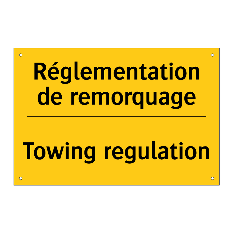 Réglementation de remorquage - Towing regulation