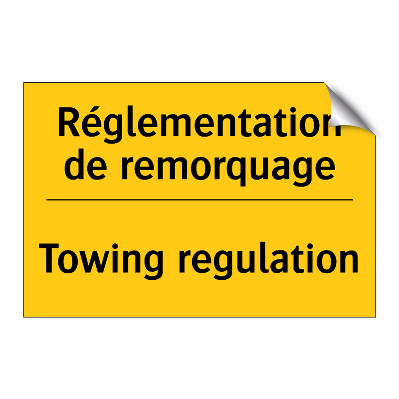 Réglementation de remorquage - Towing regulation