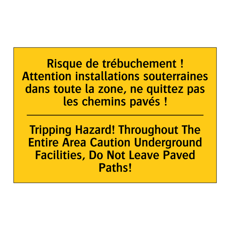 Risque de trébuchement ! Attention  /.../ - Tripping Hazard! Throughout The  /.../