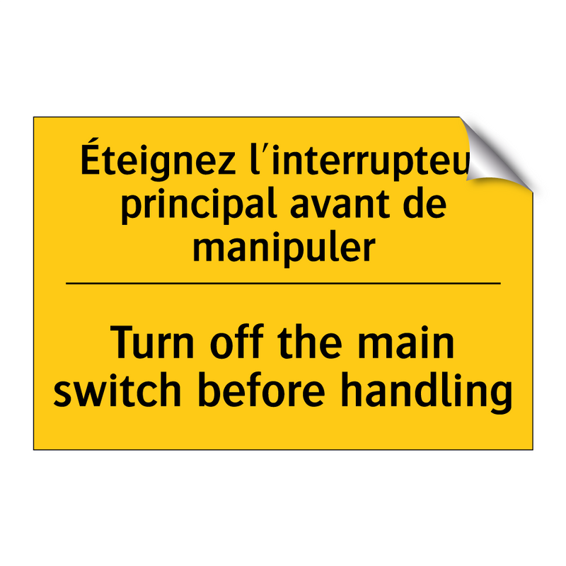 Éteignez l'interrupteur principal  /.../ - Turn off the main switch before  /.../
