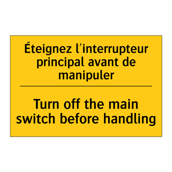 Éteignez l'interrupteur principal  /.../ - Turn off the main switch before  /.../