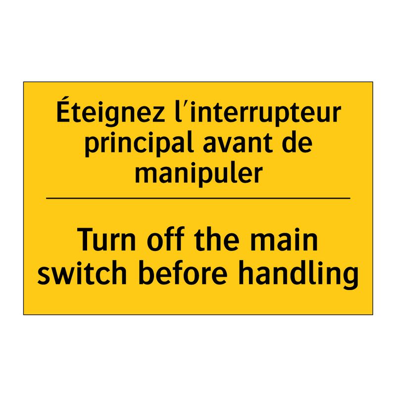 Éteignez l'interrupteur principal  /.../ - Turn off the main switch before  /.../