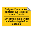 Éteignez l'interrupteur principal  /.../ - Turn off the main switch on the  /.../