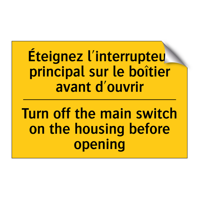 Éteignez l'interrupteur principal  /.../ - Turn off the main switch on the  /.../
