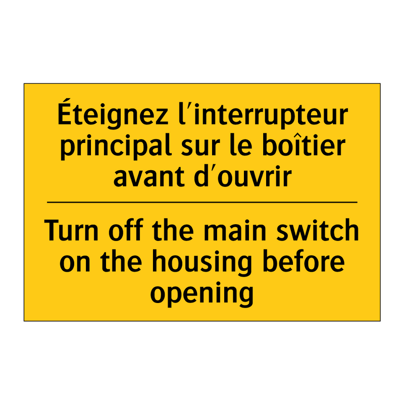 Éteignez l'interrupteur principal  /.../ - Turn off the main switch on the  /.../