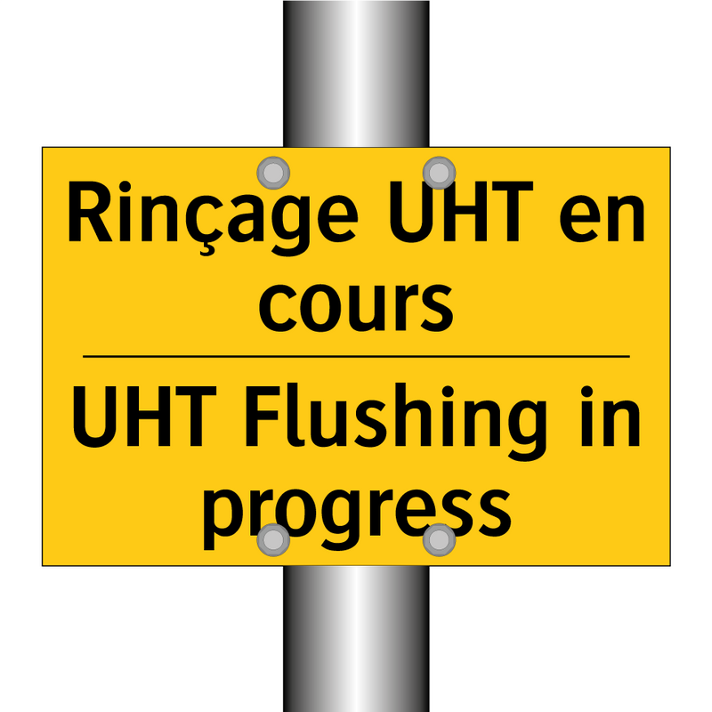 Rinçage UHT en cours - UHT Flushing in progress