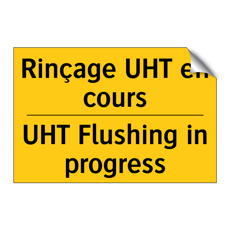 Rinçage UHT en cours - UHT Flushing in progress