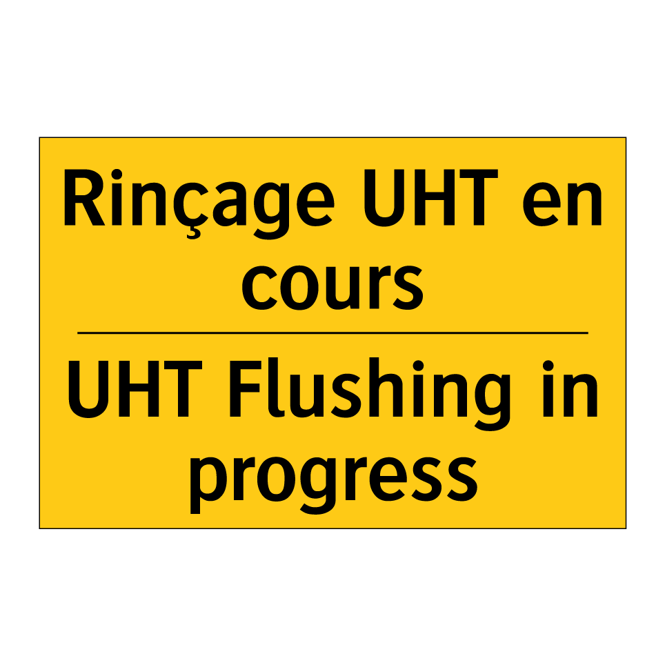 Rinçage UHT en cours - UHT Flushing in progress