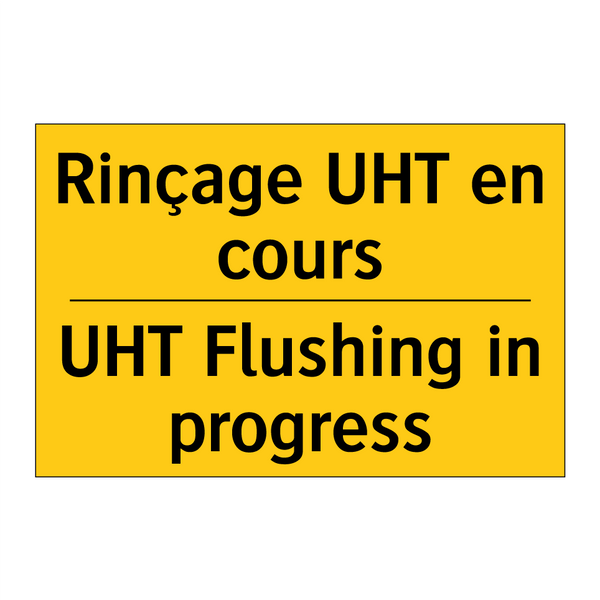 Rinçage UHT en cours - UHT Flushing in progress