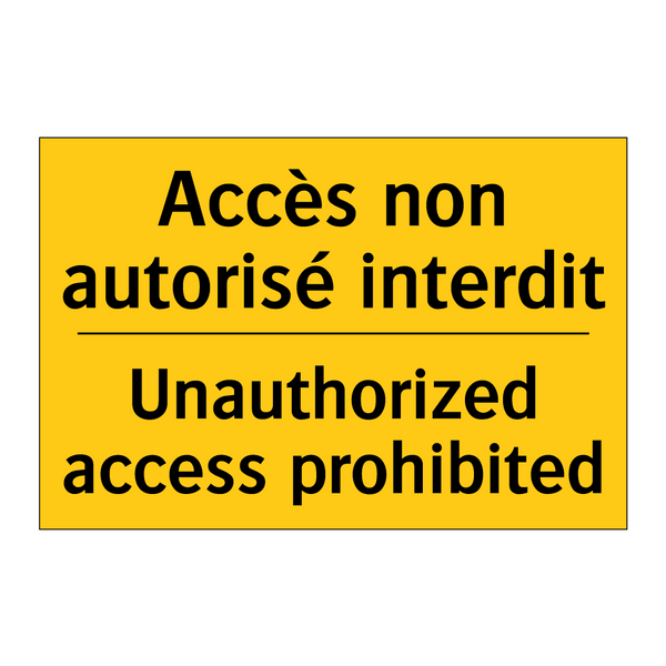 Accès non autorisé interdit - Unauthorized access prohibited