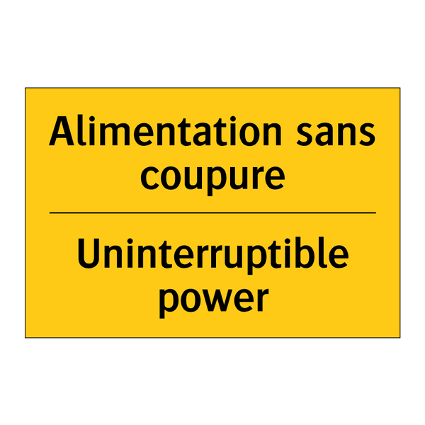 Alimentation sans coupure - Uninterruptible power