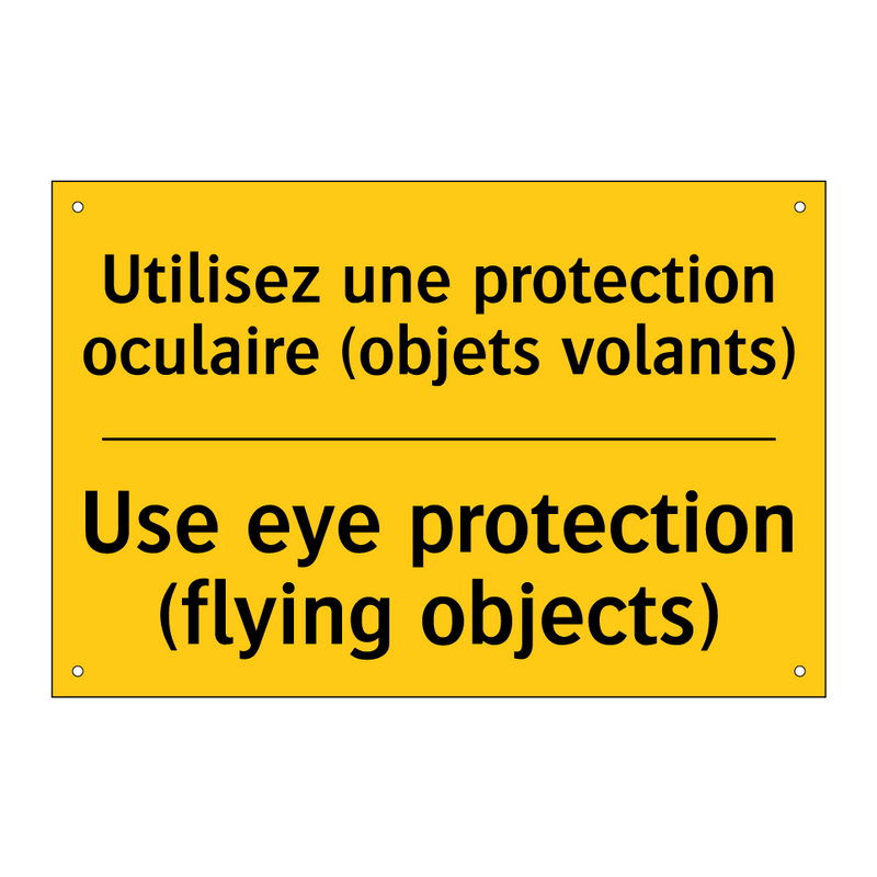 Utilisez une protection oculaire  /.../ - Use eye protection (flying objects) /.../