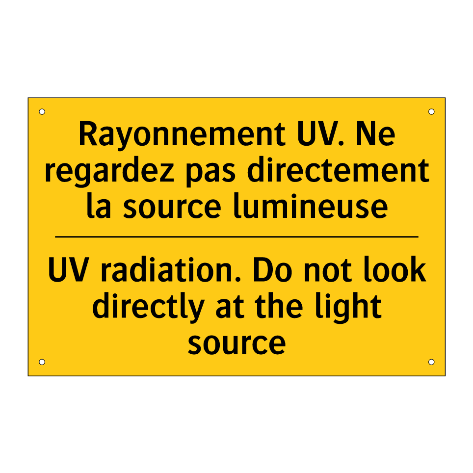 Rayonnement UV. Ne regardez pas  /.../ - UV radiation. Do not look directly  /.../