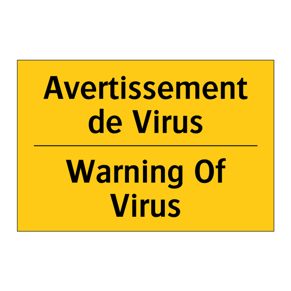 Avertissement de Virus - Warning Of Virus