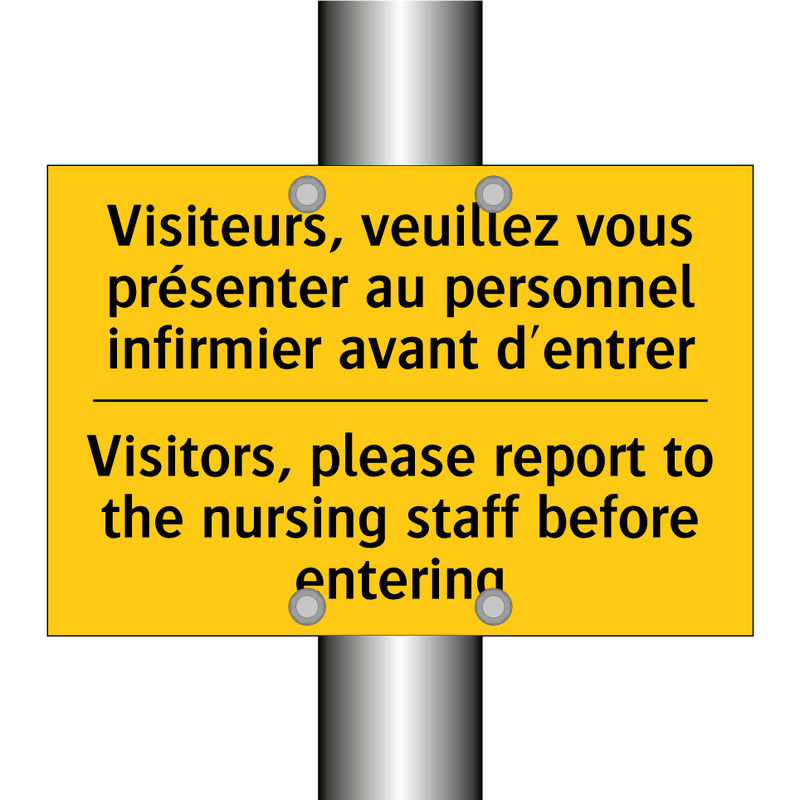 Visiteurs, veuillez vous présenter  /.../ - Visitors, please report to the  /.../