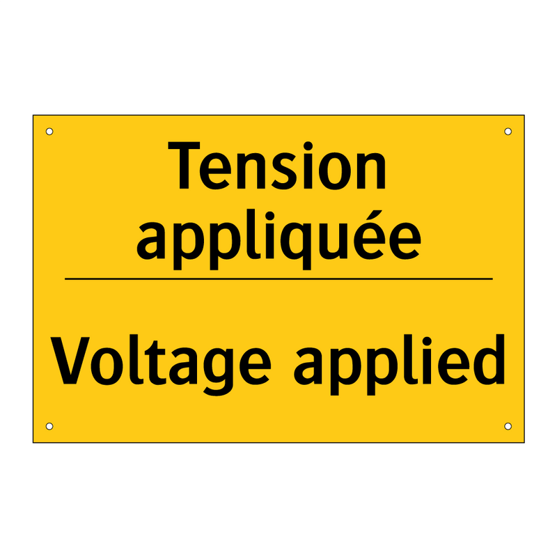 Tension appliquée - Voltage applied