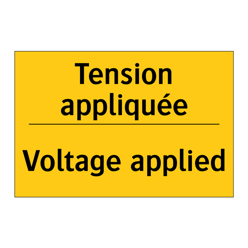 Tension appliquée - Voltage applied