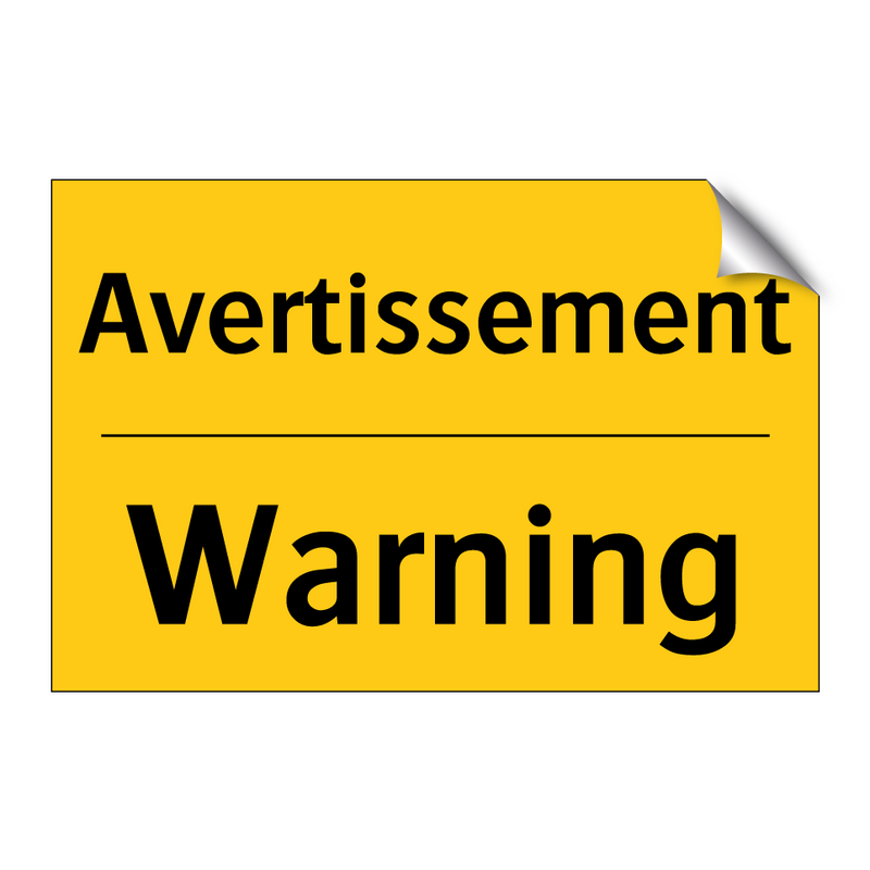 Avertissement - Warning