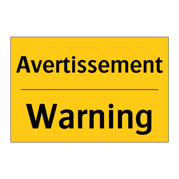 Avertissement - Warning