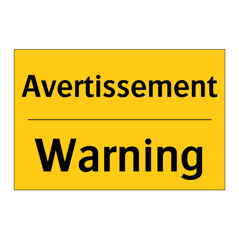 Avertissement - Warning
