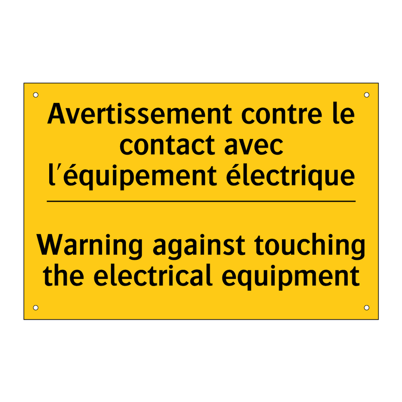 Avertissement contre le contact  /.../ - Warning against touching the electrical  /.../