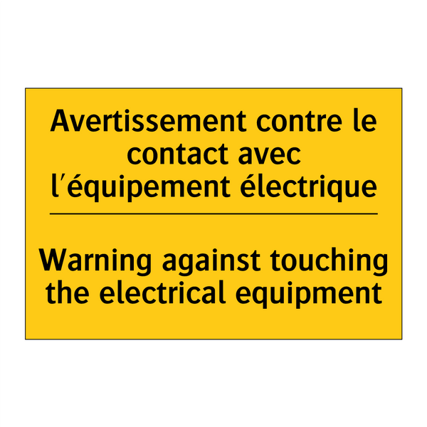 Avertissement contre le contact  /.../ - Warning against touching the electrical  /.../