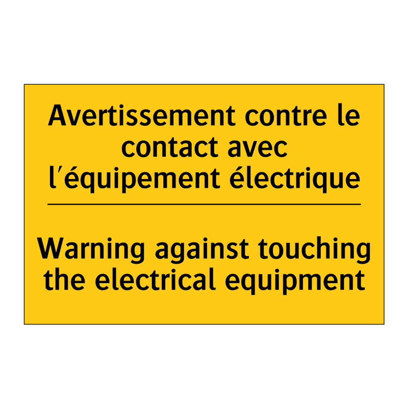 Avertissement contre le contact  /.../ - Warning against touching the electrical  /.../