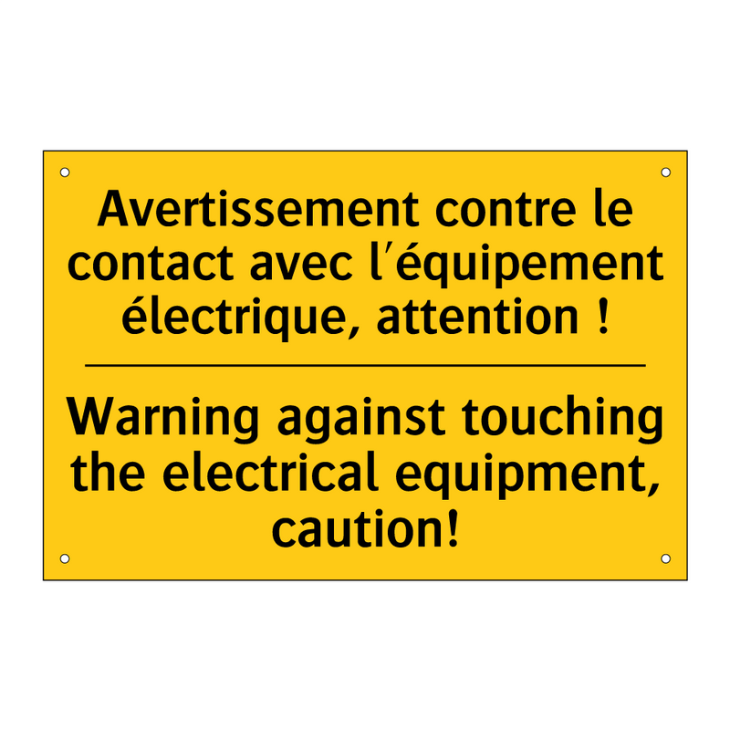 Avertissement contre le contact  /.../ - Warning against touching the electrical  /.../